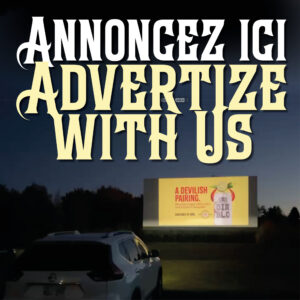 An advertisement for The Neptune Drive-In's advertise with us program.